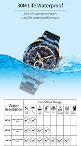 CURREN Stainless Steel Chronograph Quartz Watch 5 Styles